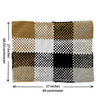 Braided Edged Floor Rug / Throw | Beige, White, Grey, Black