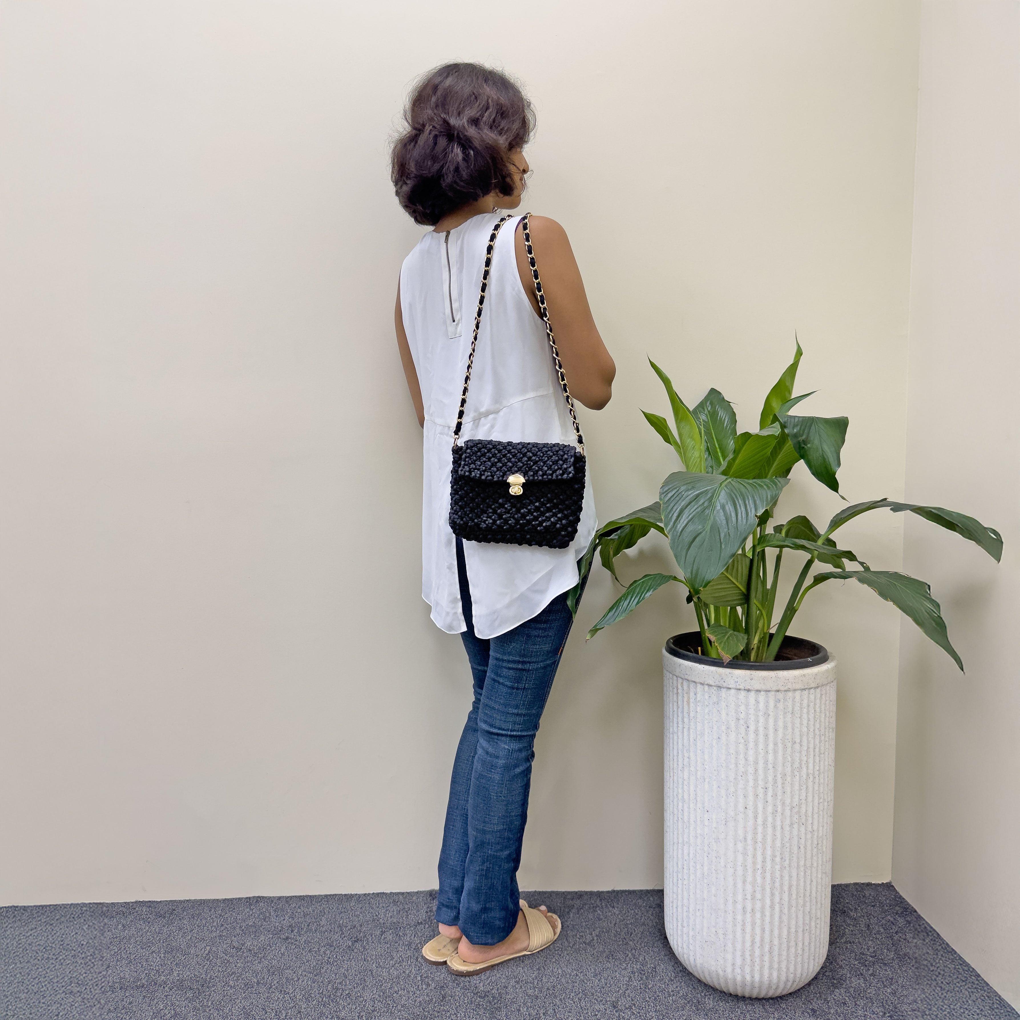 Image of Macrame Sling | Black | Shoulder Sling or Cross body