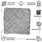 Set of 4 Hand-Woven Square Placemats / Dining Mats Charcoal Nude Grey