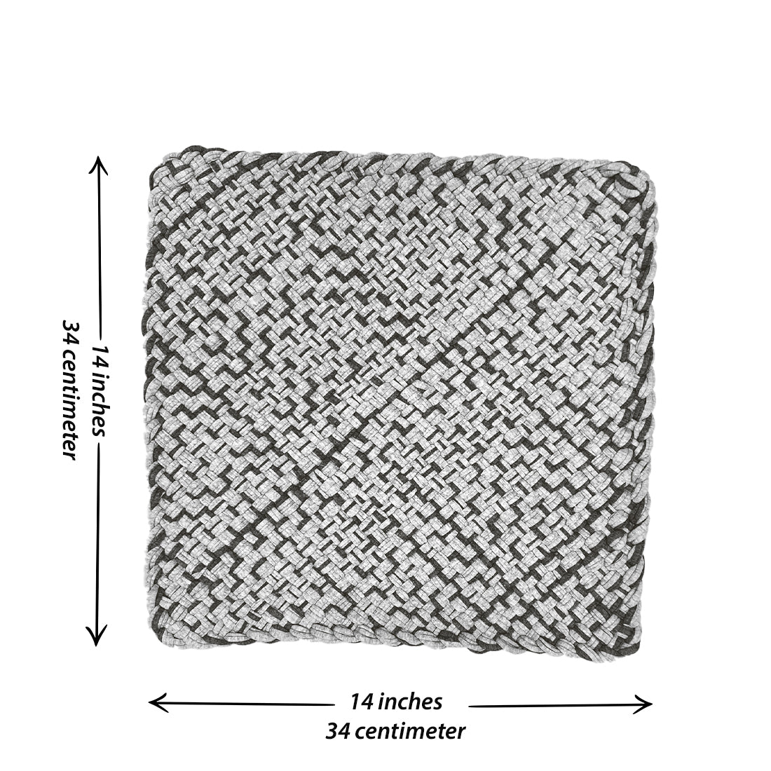 Image of Set of 4 Hand-Woven Square Placemats / Dining Mats Charcoal Nude Grey