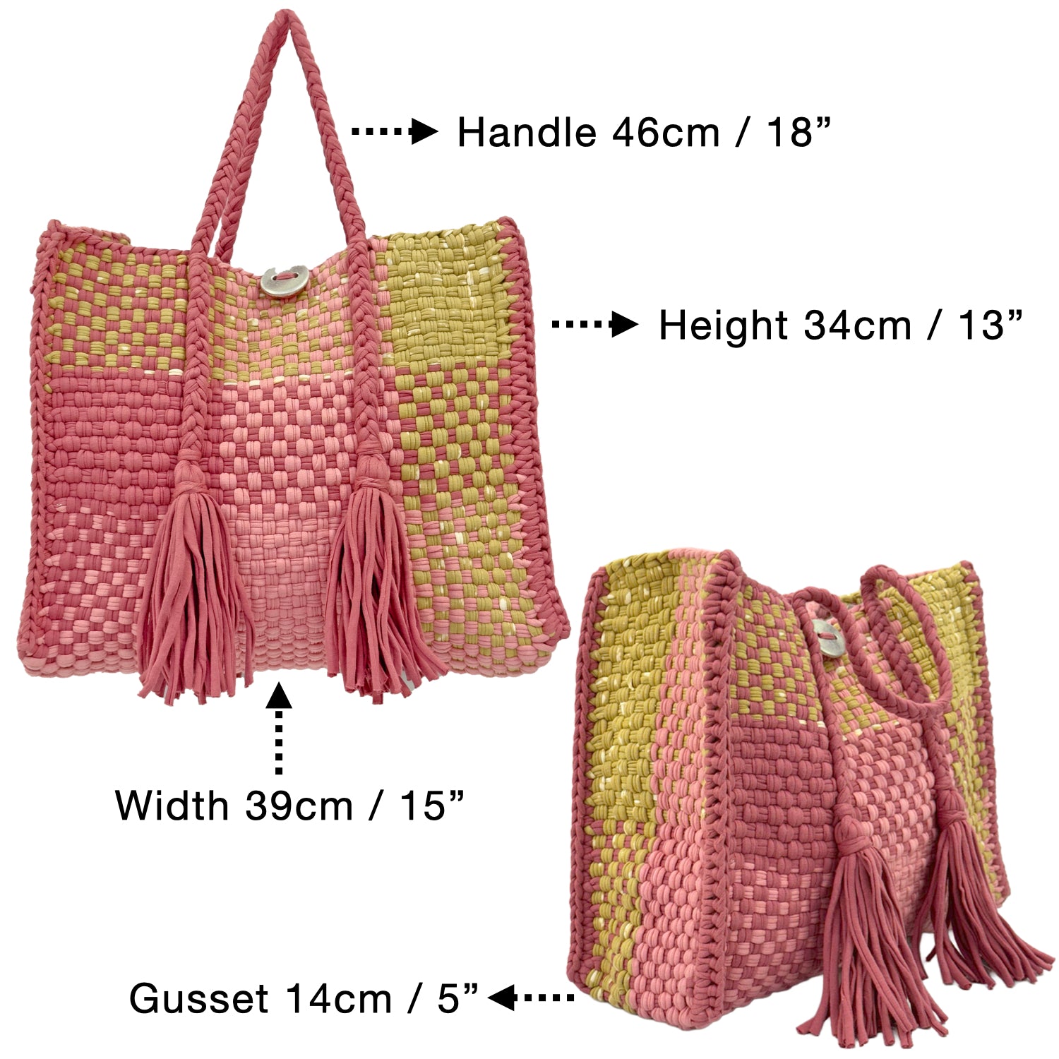 Image of Oversized Tote / Hand / Shoulder Carry Pink Beige Blush