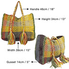 Oversized Tote / Hand / Shoulder Carry yellow beige grey red green black