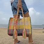 Oversized Tote / Hand / Shoulder Carry yellow beige grey red green black