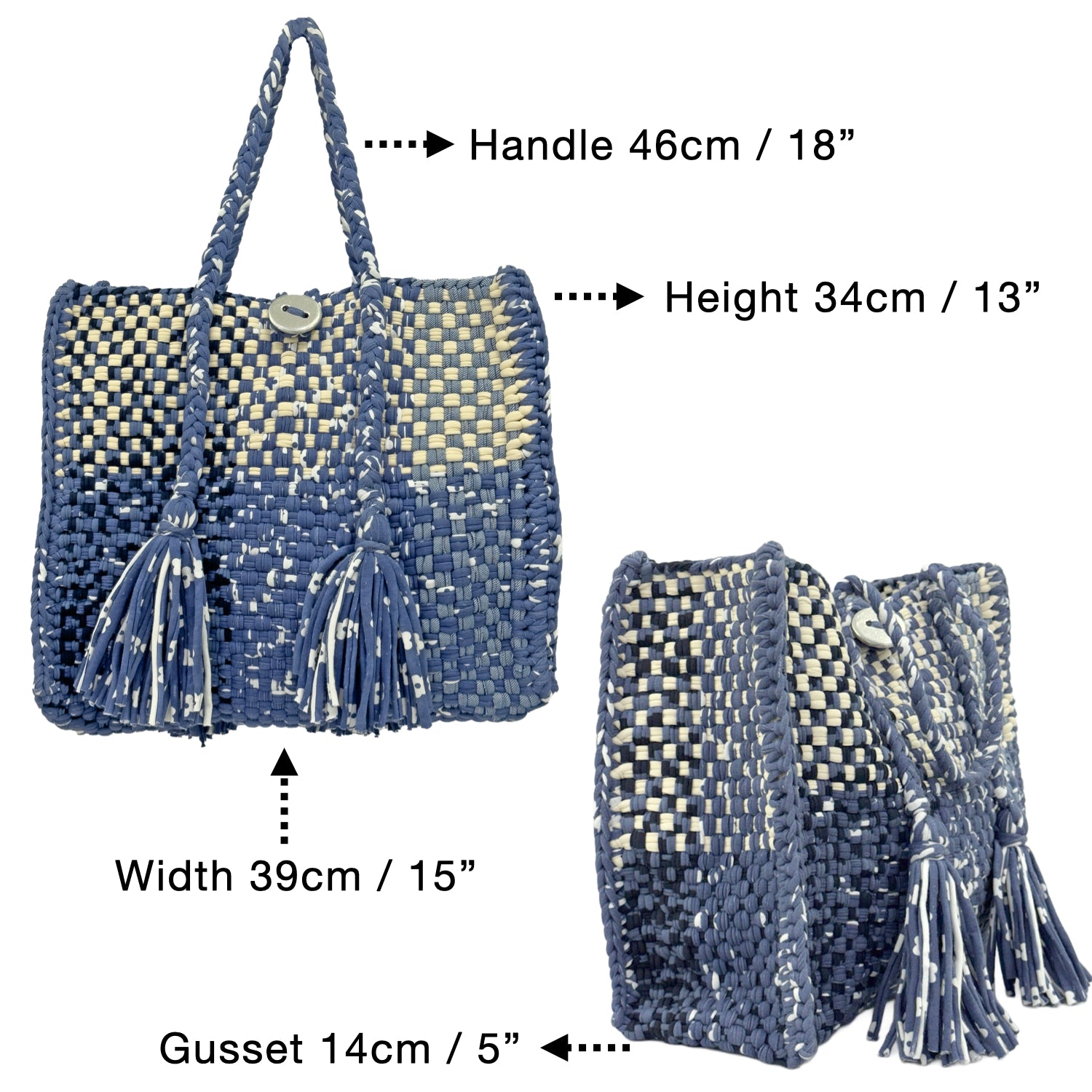 Image of Oversized Tote / Hand / Shoulder Carry Denim