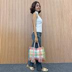 Oversized Tote / Hand / Shoulder Carry Coral green ivory latte lemon pink blue