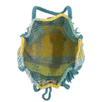 Oversized Tote / Hand / Shoulder Carry Aqua lemon yellow sky blue