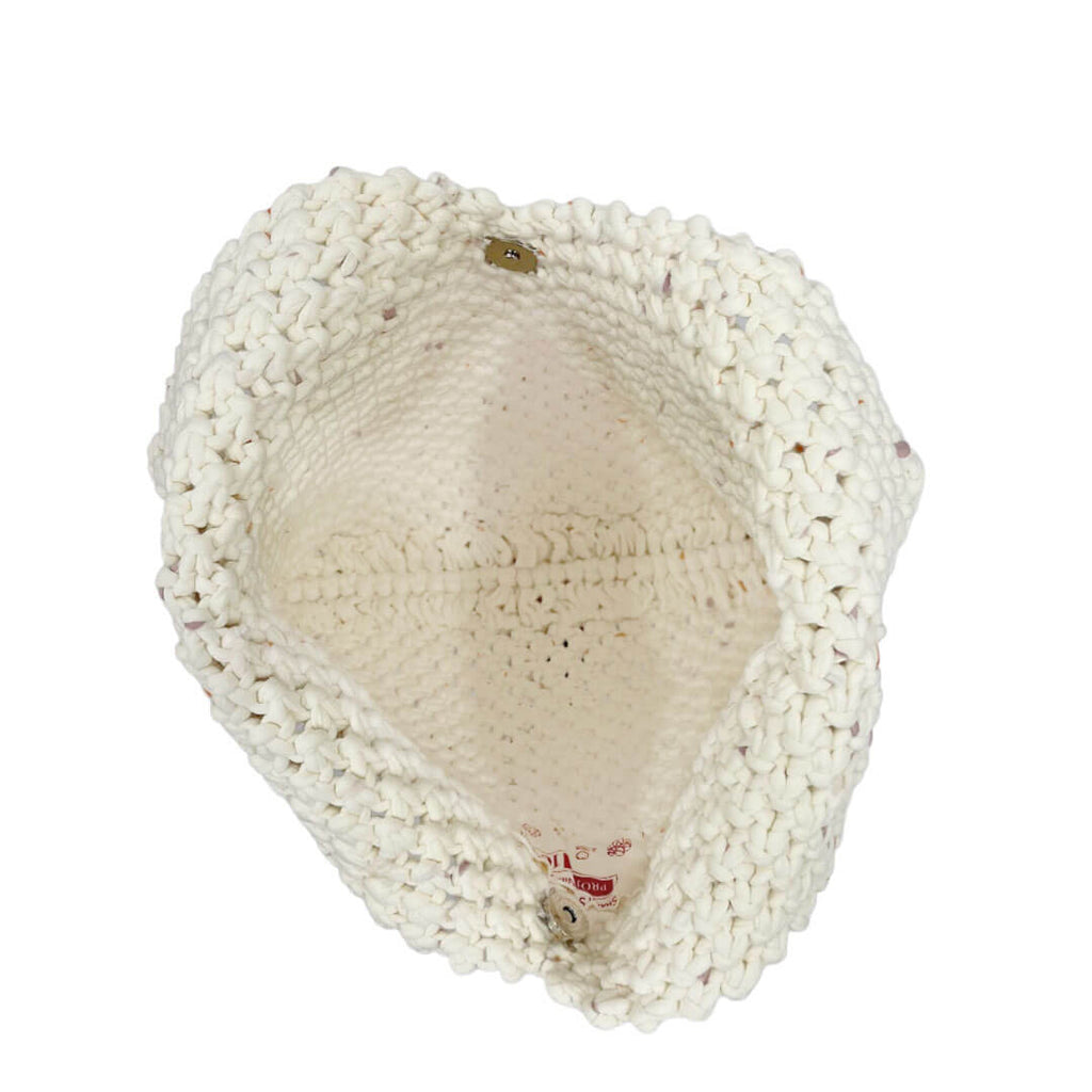 Macrame criss-cross / Macrame Shoulder Tote White | Shoulder carry