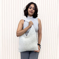 Macrame criss-cross / Macrame Shoulder Tote White | Shoulder carry