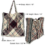 Soft Tote | Hand Carry | Burgundy Grey White Black Salmon