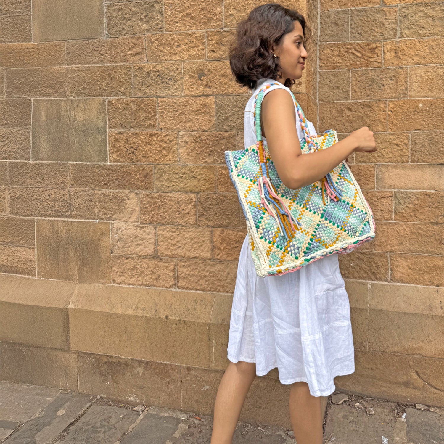 Image of Soft Tote | Hand Carry | Pink, Blue, Lemon, Ivory, Sea Green, Aqua