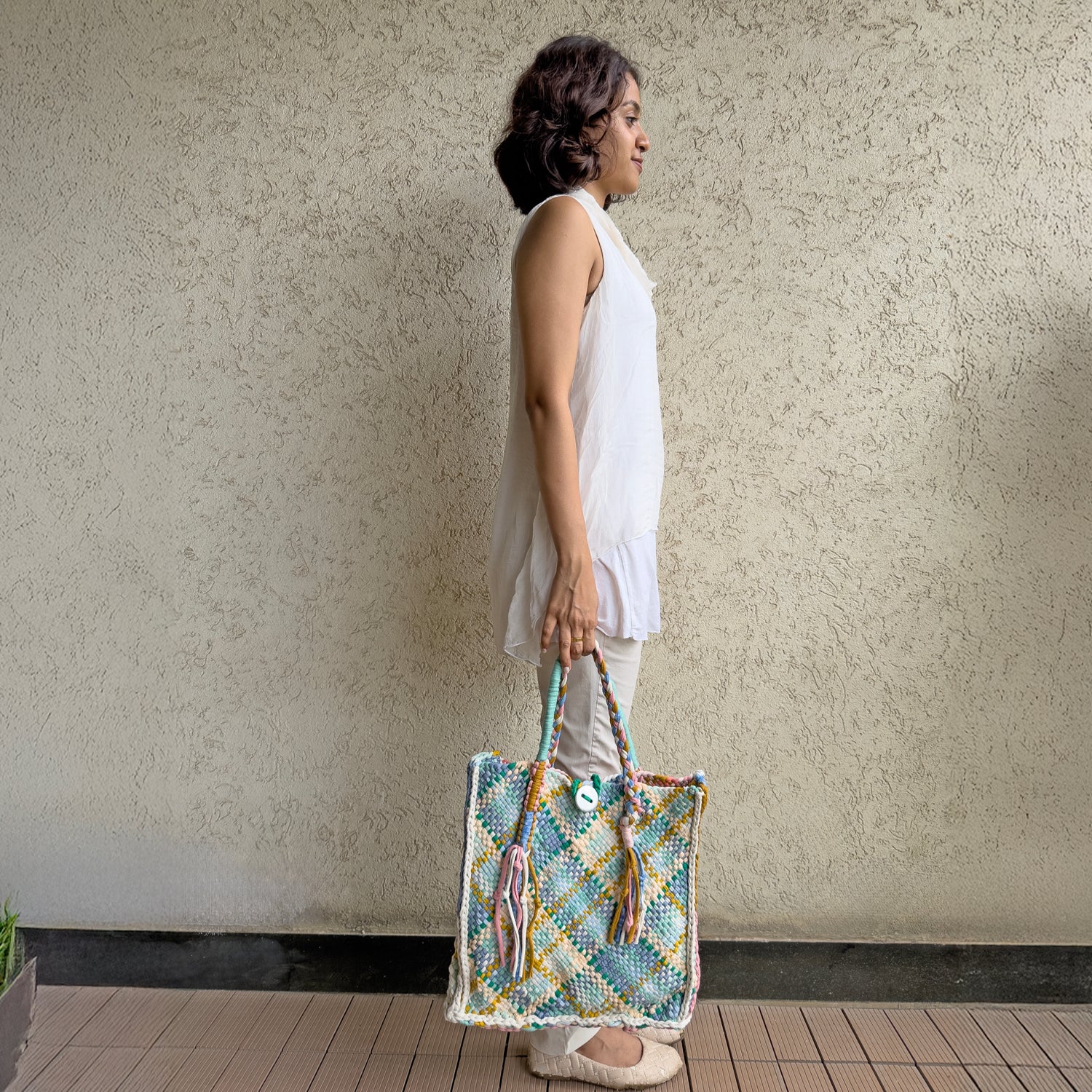 Image of Soft Tote | Hand Carry | Pink, Blue, Lemon, Ivory, Sea Green, Aqua