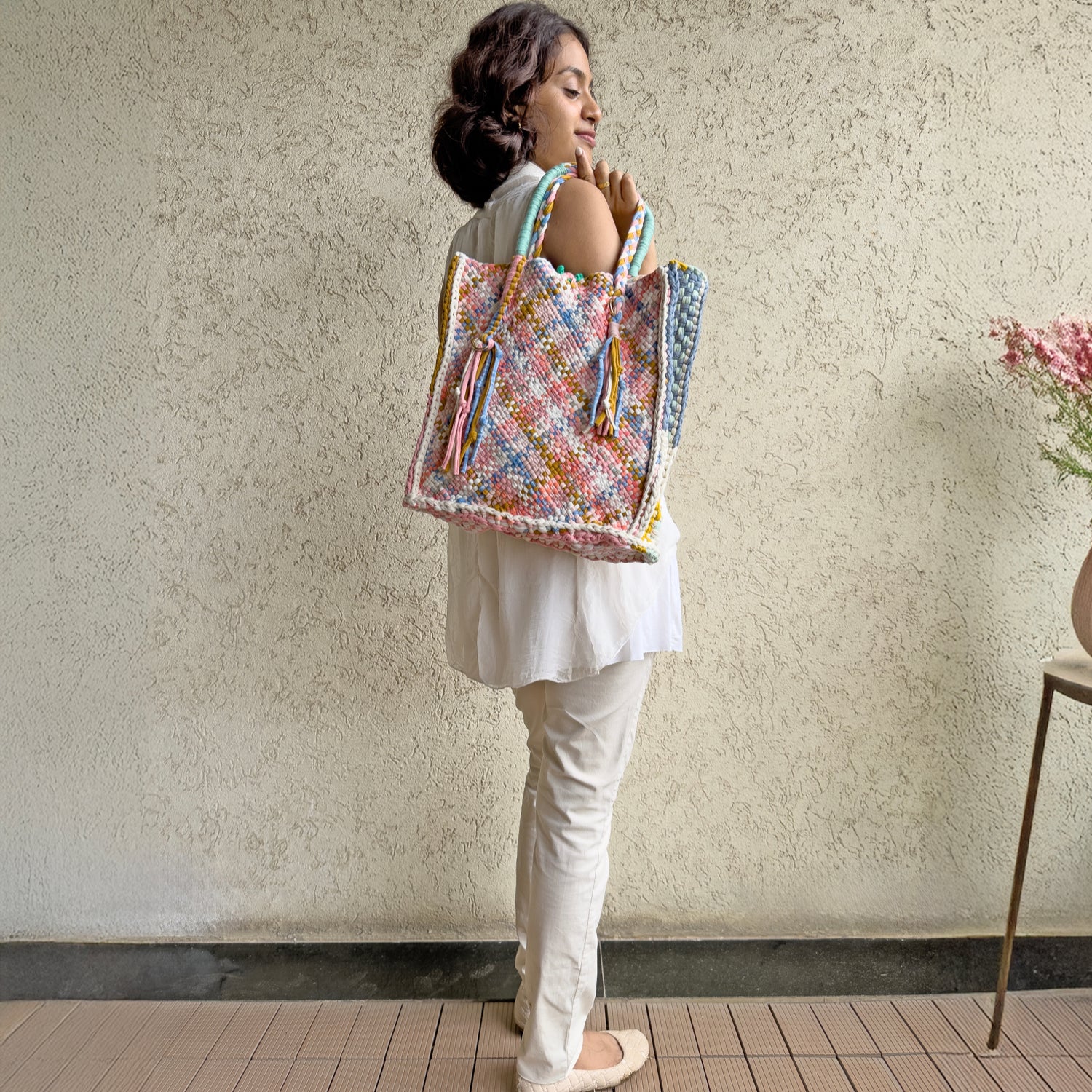 Image of Soft Tote | Hand Carry | Pink, Blue, Lemon, Ivory, Sea Green, Aqua