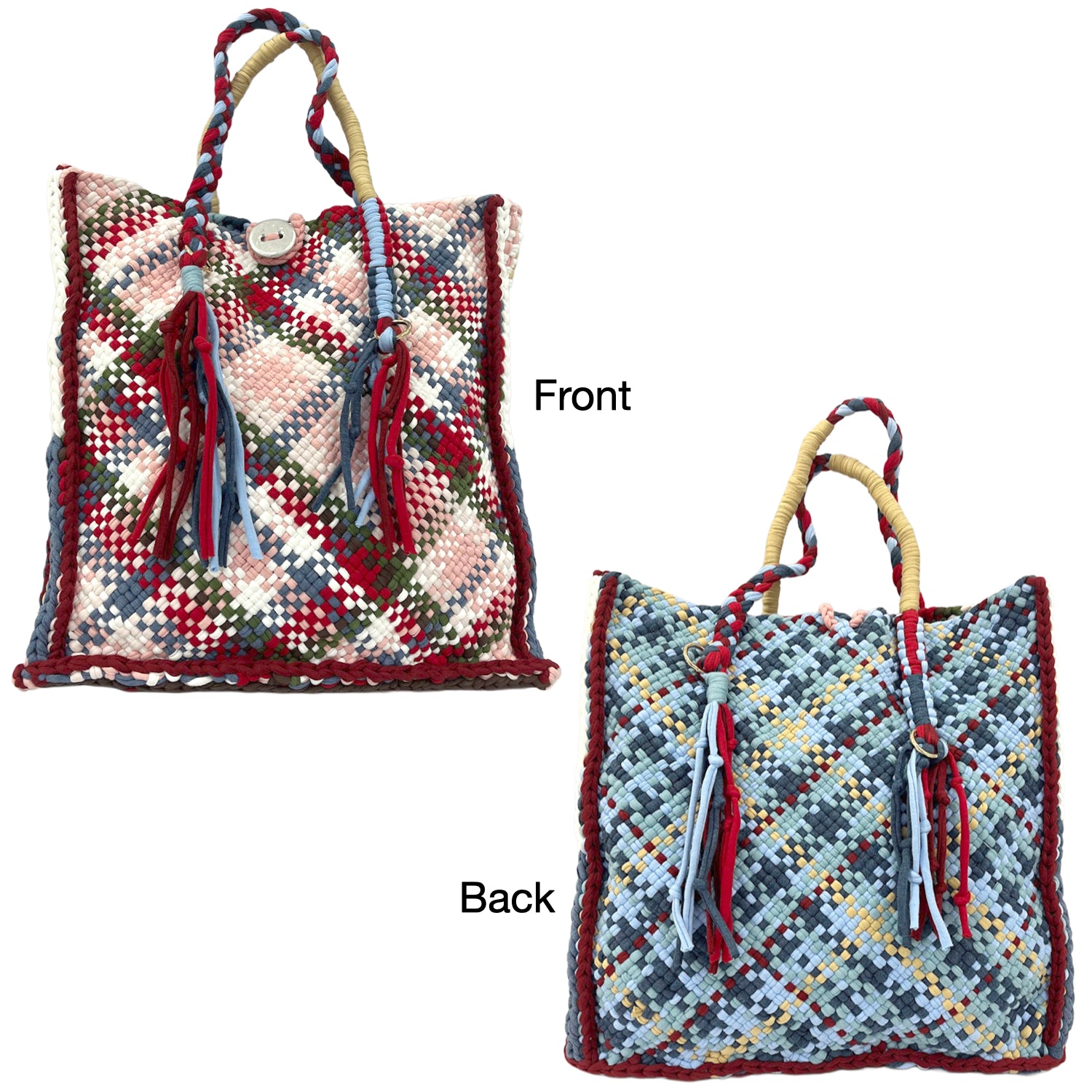 Image of Soft Tote | Hand Carry | Pink Red Blue Salmon White Beige Green