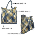 Soft Tote | Hand Carry | Blue Beige Black