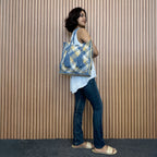 Soft Tote | Hand Carry | Blue Beige Black
