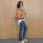 Soft Tote | Hand Carry |Orange, Purple, Mustard