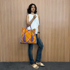 Soft Tote | Hand Carry |Orange, Purple, Mustard