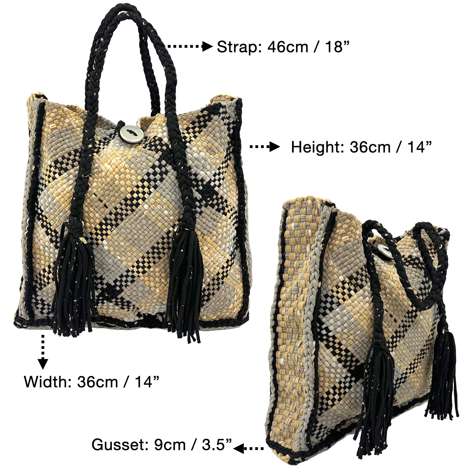 Image of Soft Tote | Hand Carry | Beige, Grey Black