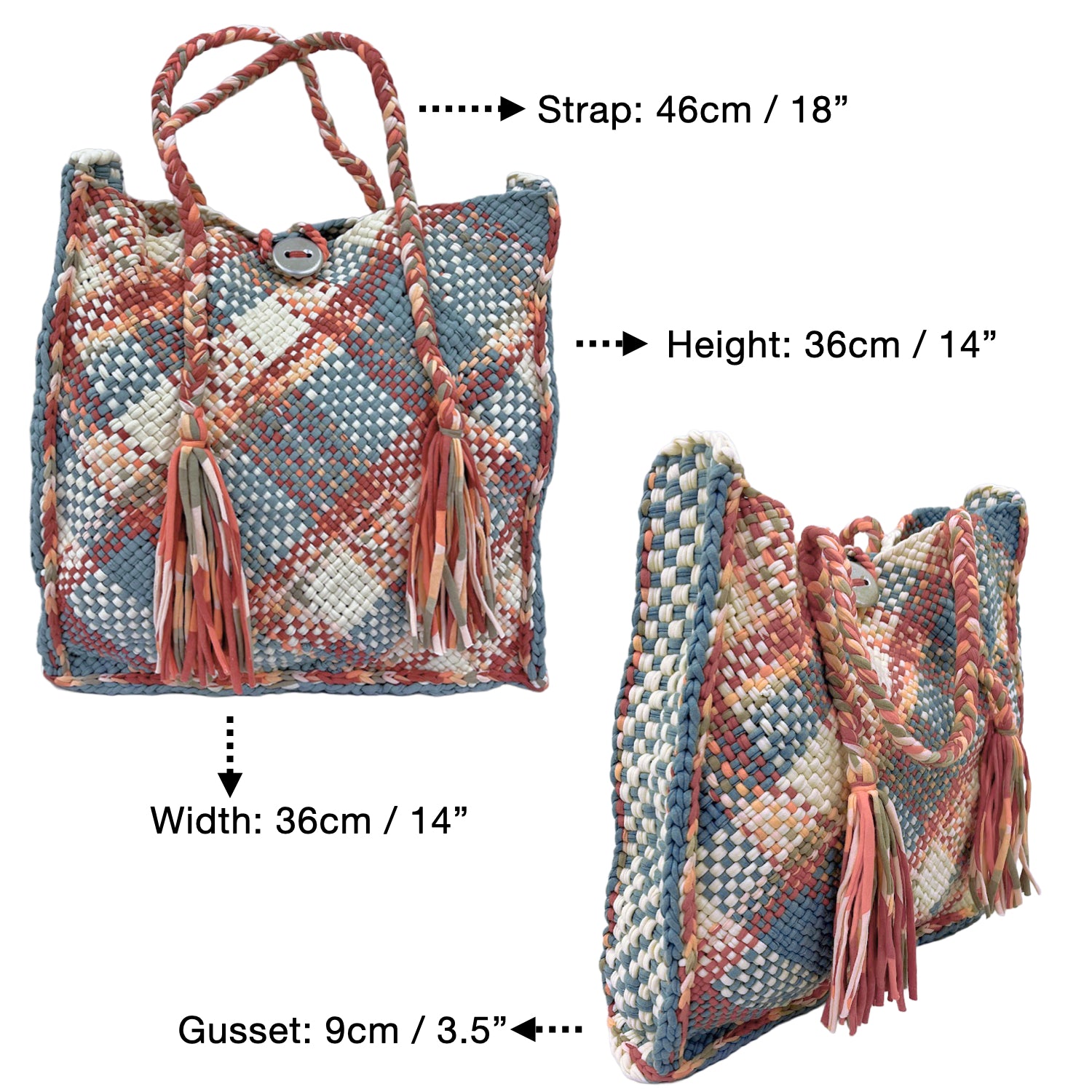 Image of Soft Tote | Hand Carry | Blue, Maroon, Off White