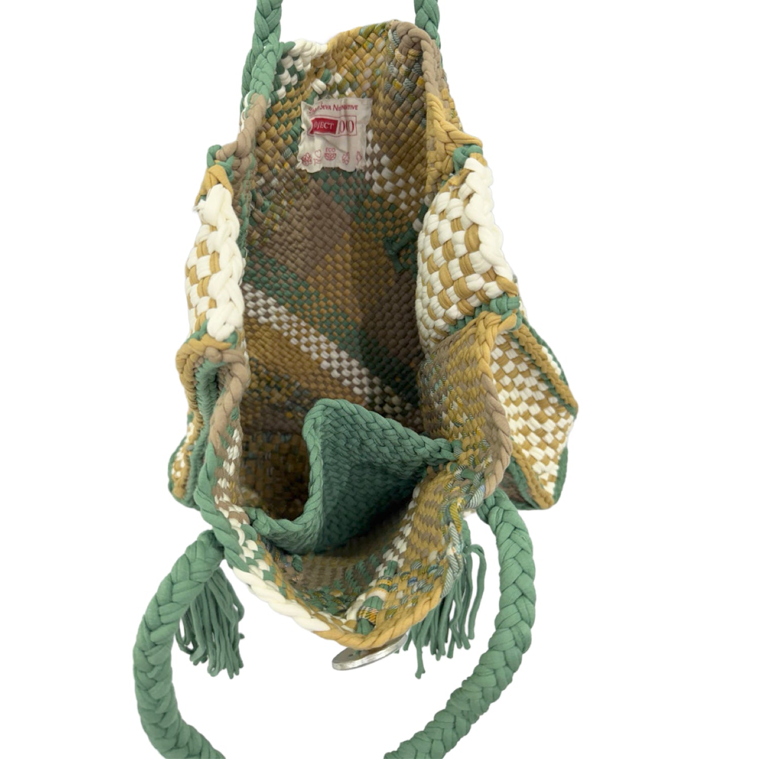 Image of Soft Tote | Hand Carry | Moss Green Beige Ivory