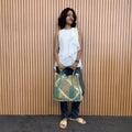 Soft Tote | Hand Carry | Moss Green Beige Ivory