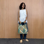 Soft Tote | Hand Carry | Moss Green Beige Ivory