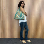 Soft Tote | Hand Carry | Moss Green Beige Ivory