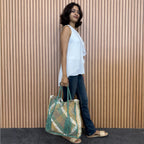 Soft Tote | Hand Carry | Moss Green Beige Ivory