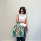 Soft Tote | Hand Carry | Moss Green Beige Ivory