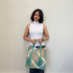 Soft Tote | Hand Carry | Moss Green Beige Ivory