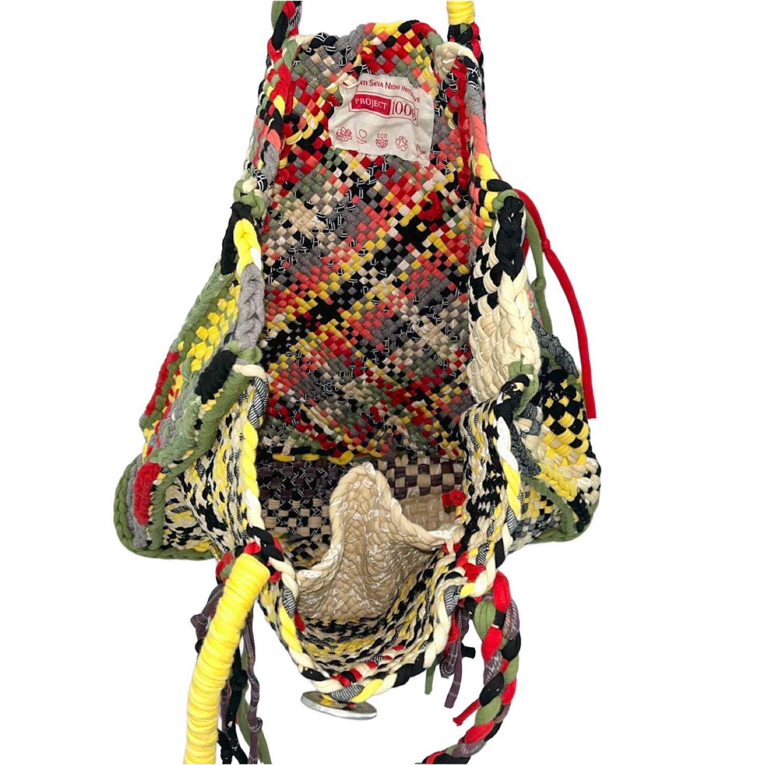 Image of Soft Tote | Hand Carry | Yellow Ecru Red Green Coral Grey Black