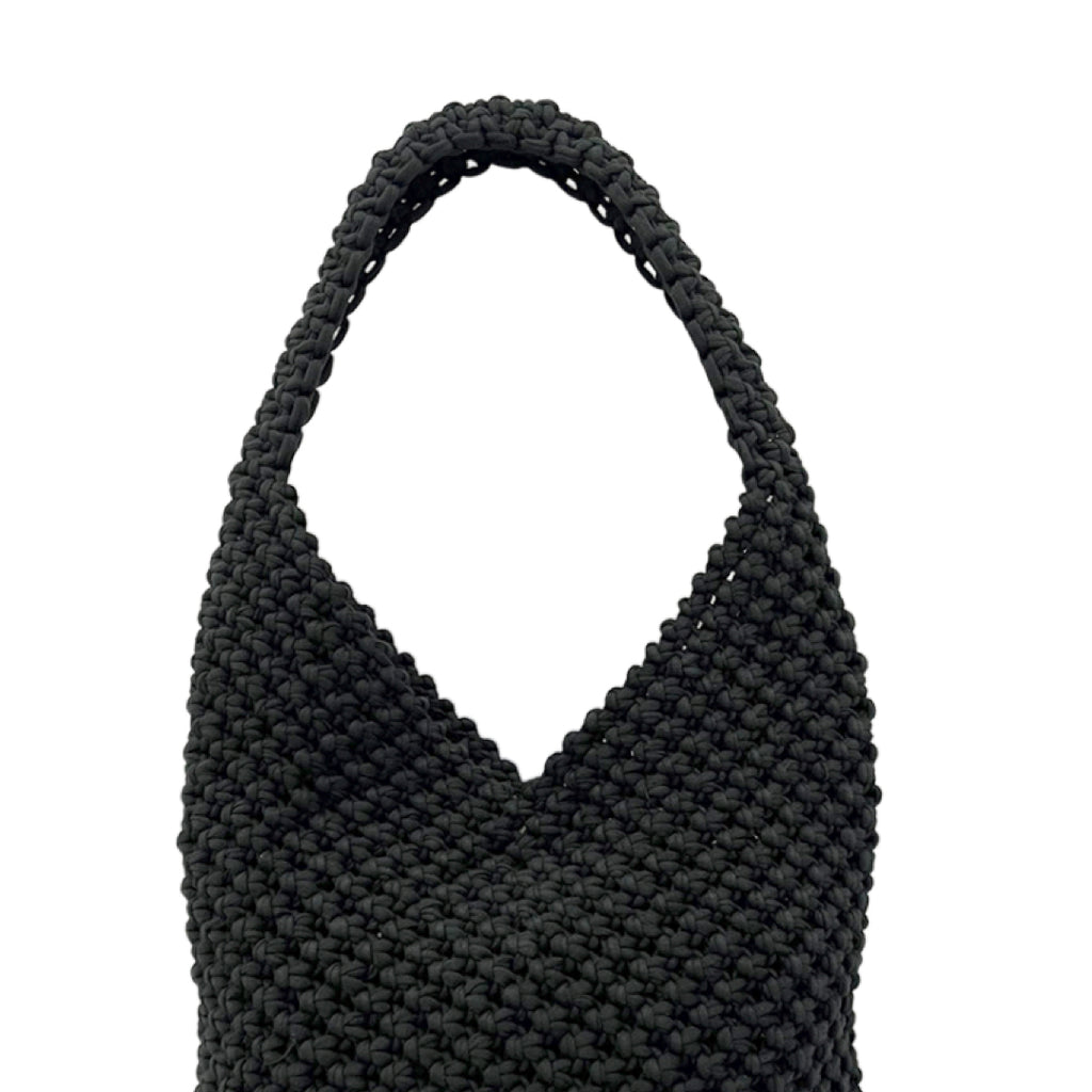 Macrame criss-cross / Macrame Shoulder Tote Black| Shoulder carry