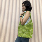 Macrame criss-cross / Macrame Shoulder Tote Olive | Shoulder carry