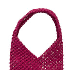 Macrame criss-cross / Macrame Shoulder Tote Fuschia | Shoulder carry