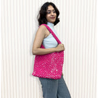 Macrame criss-cross / Macrame Shoulder Tote Fuschia | Shoulder carry
