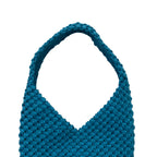 Macrame criss-cross / Macrame Shoulder Tote Blue | Shoulder carry