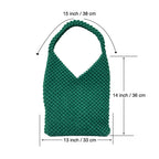 Macrame criss-cross / Macrame Shoulder Tote Green | Shoulder carry