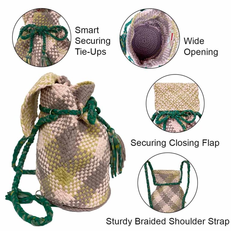 Image of Backpack Green Pink Rose Beige Colors Premium Collection | Shoulder carry