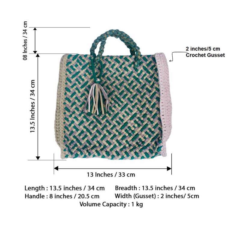 Image of Hand Tote / Tiffin Bags Green Pink Color | Hand carry