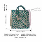 Hand Tote / Tiffin Bags Green Pink Color | Hand carry