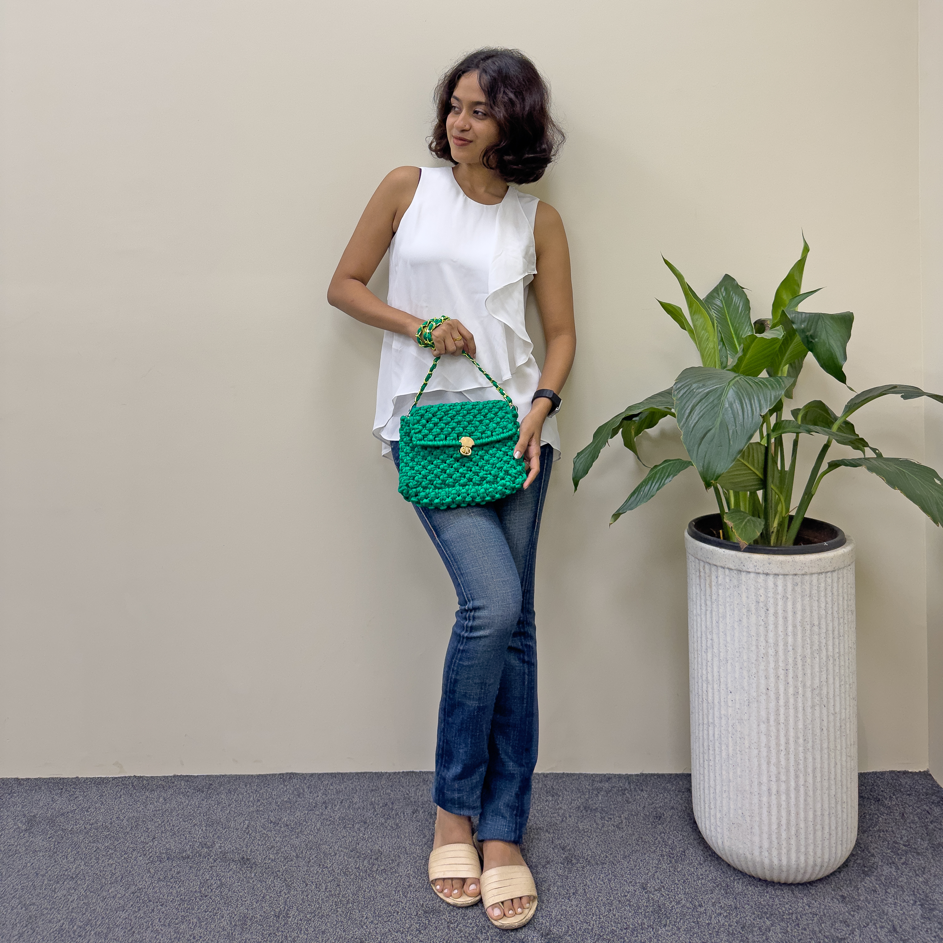 Image of Macrame Sling | Green | Shoulder Sling or Cross body