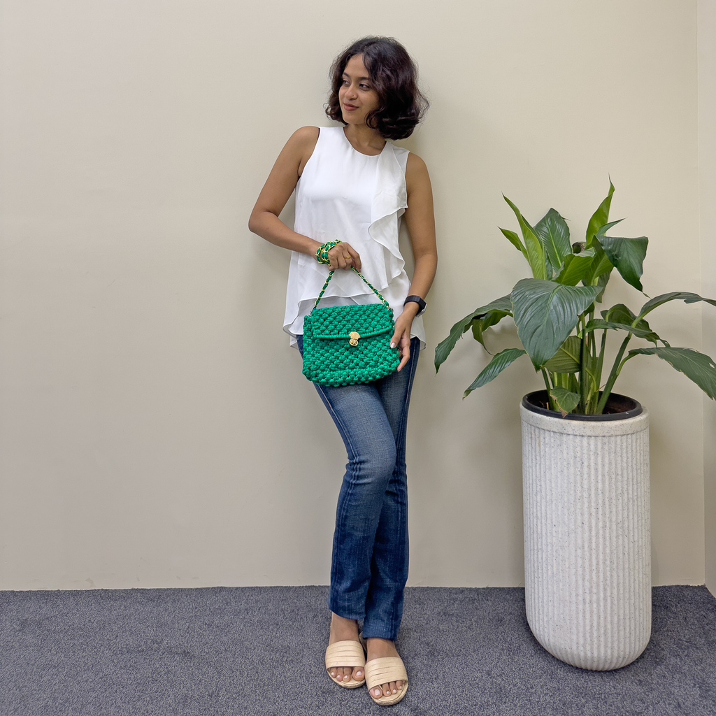 Macrame Sling | Green | Shoulder Sling or Cross body