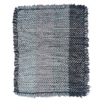 Tassel Floor Rug / Throw Mint Teal Charcoal Light Grey