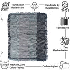 Tassel Floor Rug / Throw Mint Teal Charcoal Light Grey
