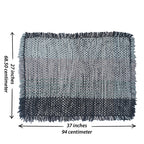 Tassel Floor Rug / Throw Mint Teal Charcoal Light Grey