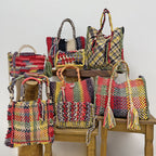 Soft Tote | Hand Carry | Yellow Ecru Red Green Coral Grey Black