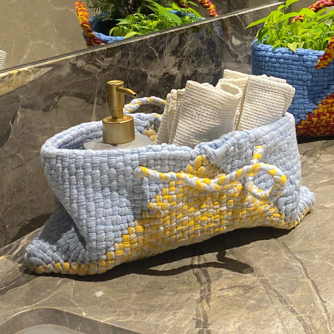 Image of Planter bag | Size: small | Sky Blue, Beige, Grey