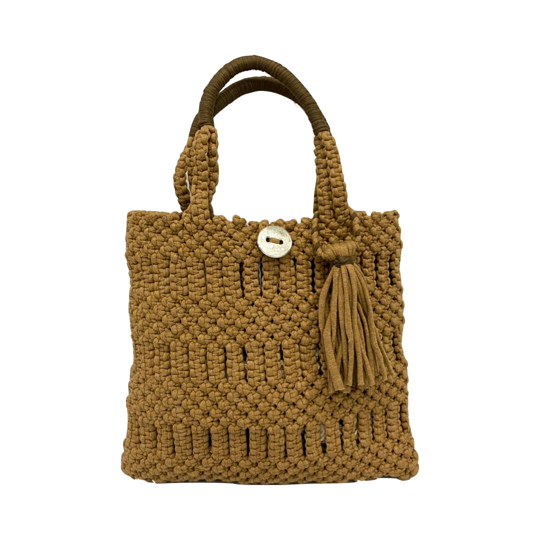 Image of Macrame Handbag Nutmeg