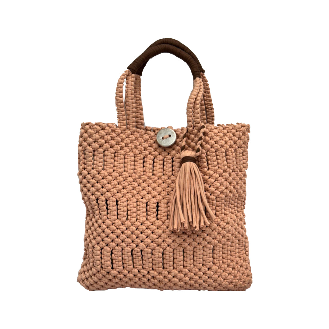 Image of Macrame Handbag Nude