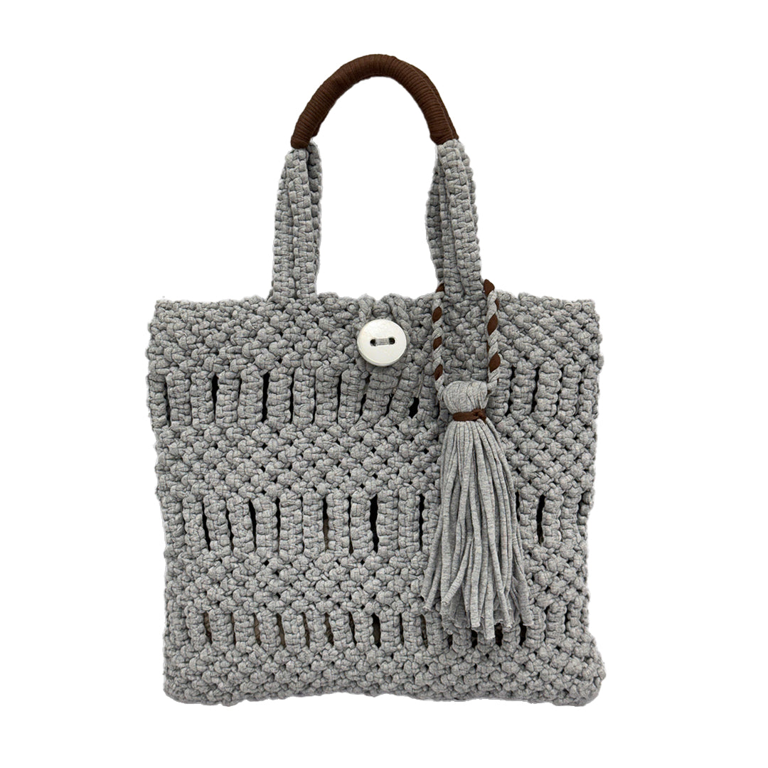 Image of Macrame Handbag Grey